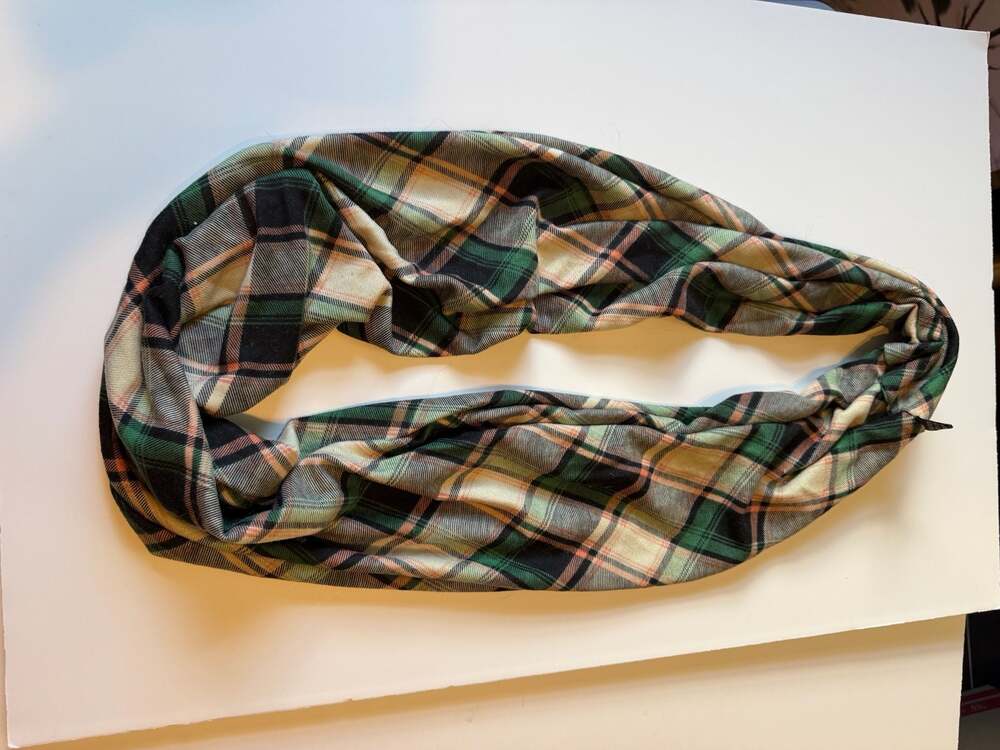 Wrapables Plaid Print Infinity Scarf Green Black pink